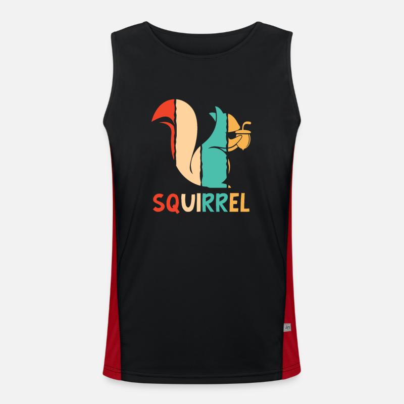 Retro Grauhörnchen Squirrel Fuchshörnchen Funktionelles Kontrast-Tank Top für Männer 