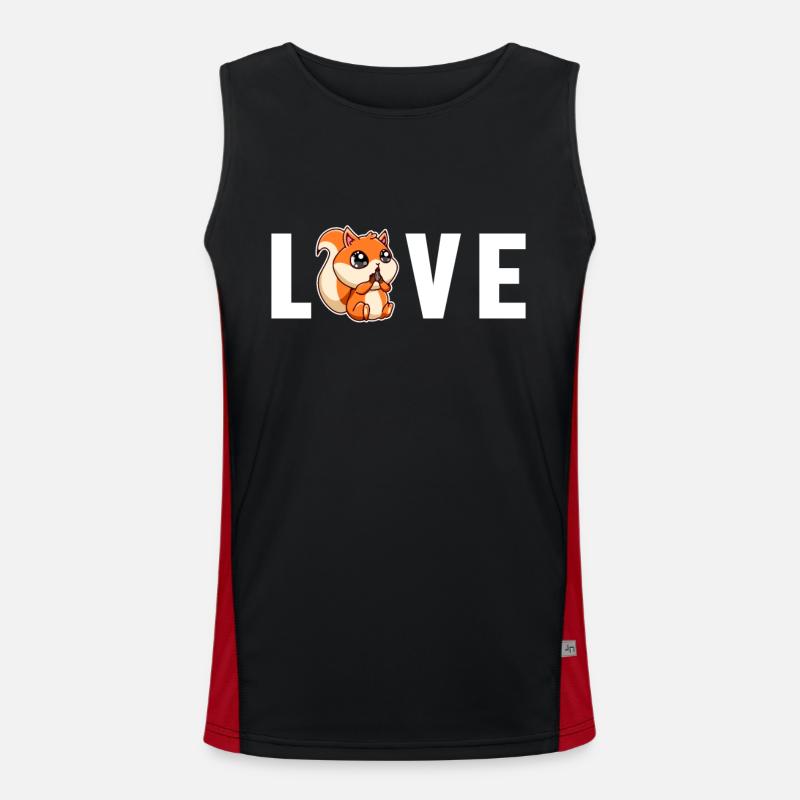 Love Fox Squirrel Grey Squirrel - Men's Functional Contrast Tank Top  - black/red