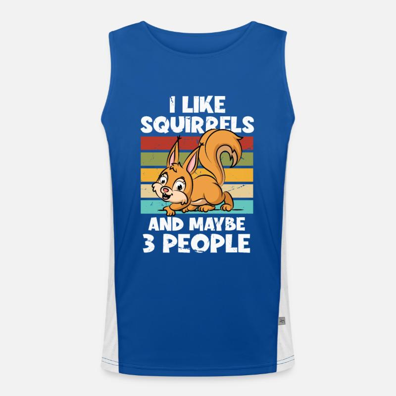 I Like Squirrels And Maybe 3 People Squirrel Men's Functional Contrast Tank Top 