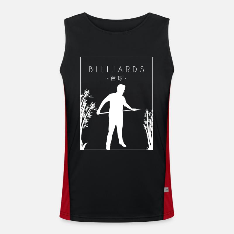 Billard Chinese Hanzi Billardtisch Billiards Funktionelles Kontrast-Tank Top für Männer 