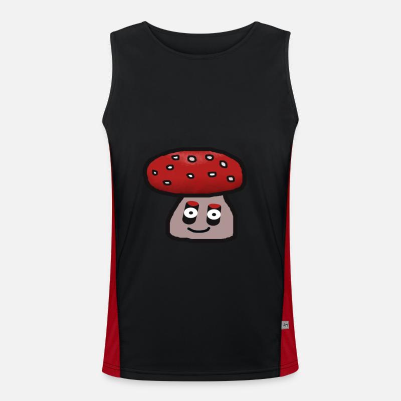 mushroom, toadstool, forest dweller, poisonous, friendly Men's Functional Contrast Tank Top 