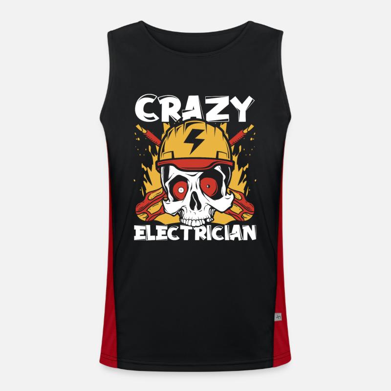 Crazy Electrician Technicien en électronique Débardeur respirant contrasté Homme 
