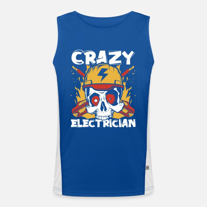 Crazy Electrician Electronics Technician Men's Functional Contrast Tank Top 