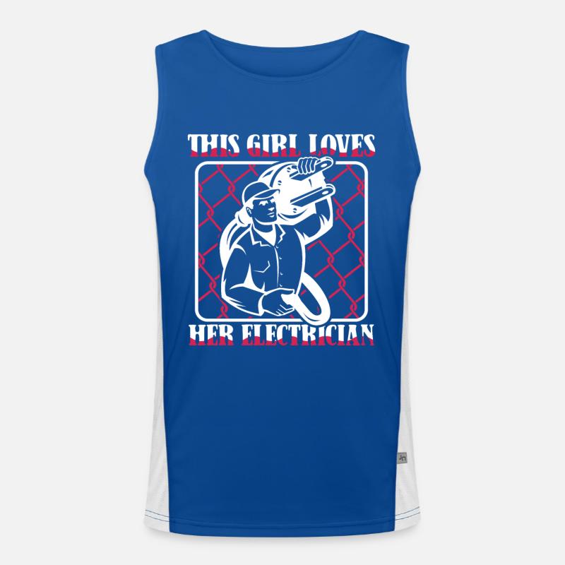 This Girl Loves Her Electrician Electrical Engineer Men's Functional Contrast Tank Top 