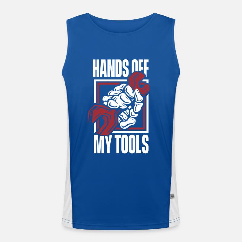 Hands Off My Tools Car Mechanic Master Car Men's Functional Contrast Tank Top 
