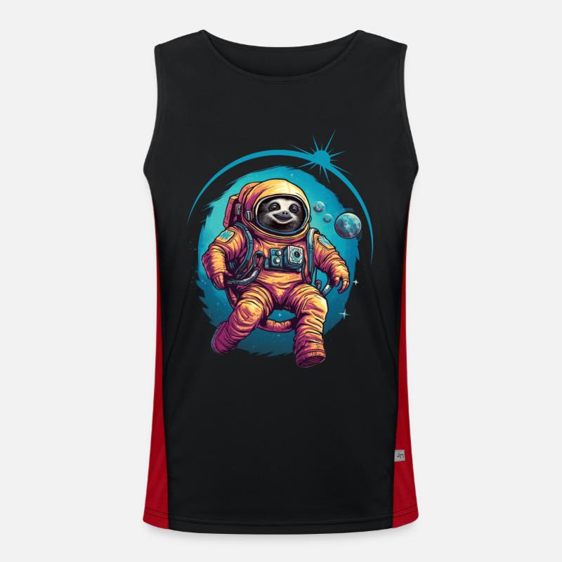 Sloth Astronaut Space Space Gift Men's Functional Contrast Tank Top 