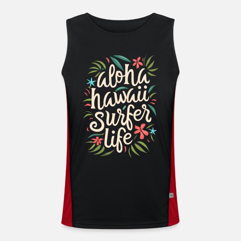 Surfing Surfer Aloha Dire Citation Débardeur respirant contrasté Homme 