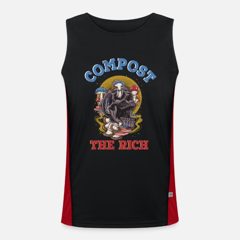 Compost The Rich - Mushroom Skull Funktionelles Kontrast-Tank Top für Männer 