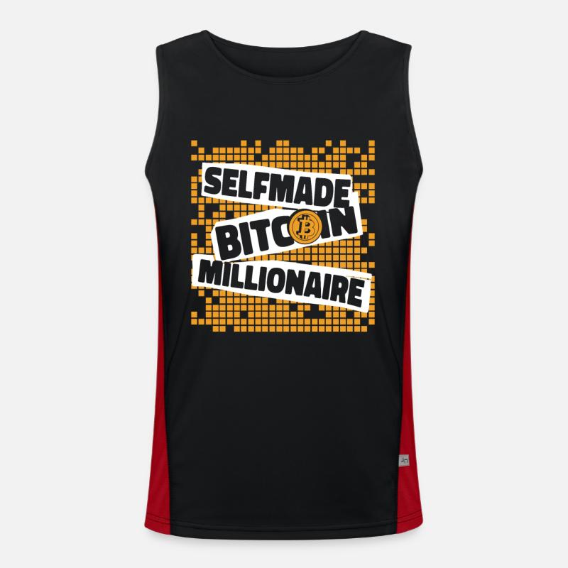 Selfmade Bitcoin Millionaire Blockchain Crypto Débardeur respirant contrasté Homme 