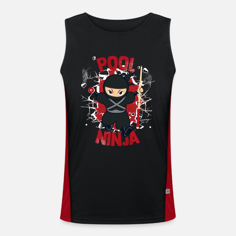 Pool Ninja Snooker Billardtisch Billiards Billard Funktionelles Kontrast-Tank Top für Männer 