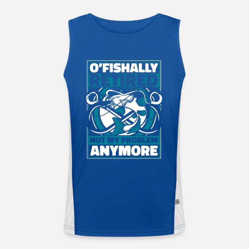O'fishally Retired Not My Problem Anymore Angler Funktionelles Kontrast-Tank Top für Männer 