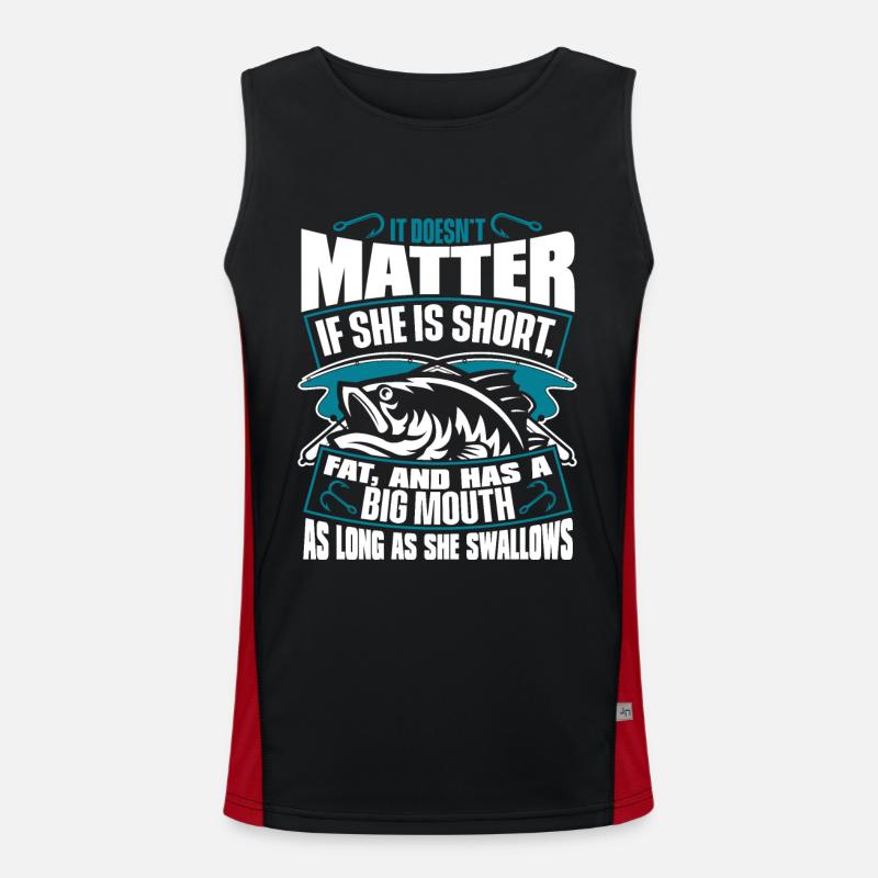 As Long As She Swallows Spin Fisherman Men's Functional Contrast Tank Top 
