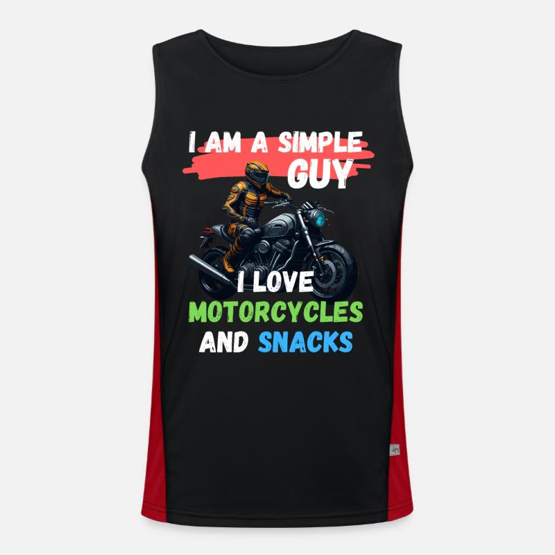 Ich bin ein einfacher Mann - ich liebe Motorräder Funktionelles Kontrast-Tank Top für Männer 
