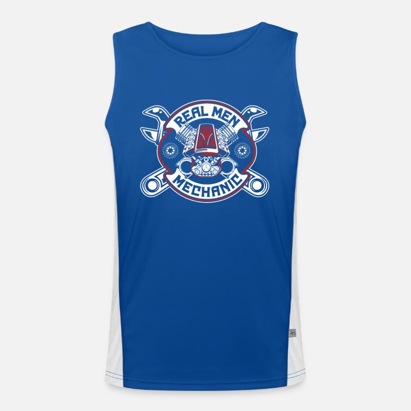 Real Men Mechatronics Technician Car Mechanic Master Automotive Men's Functional Contrast Tank Top 