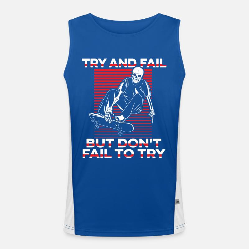 Try And Fail But Don't Fail To Try Skatepark Funktionelles Kontrast-Tank Top für Männer 