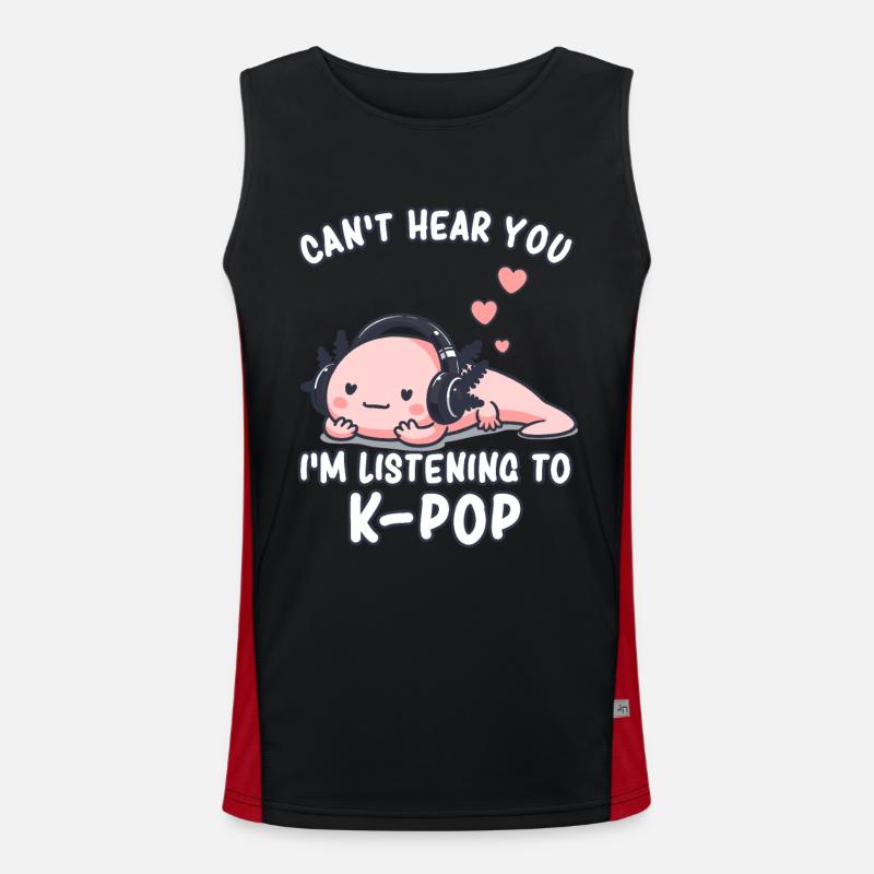 K-Pop KPop Korean Music Axolotl Men's Functional Contrast Tank Top 