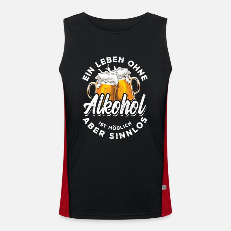 Ein Leben ohne Alkohol ist möglich aber sinnlos Funktionelles Kontrast-Tank Top für Männer 