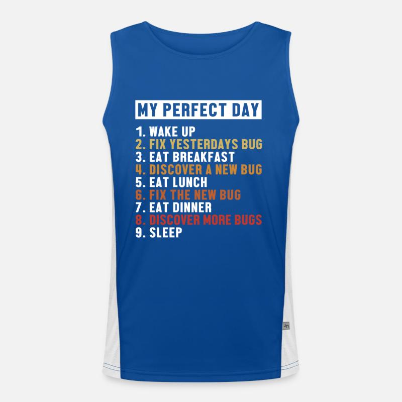 Correction de bugs Perfect Day Développeur Codeur Programmeur Débardeur respirant contrasté Homme 