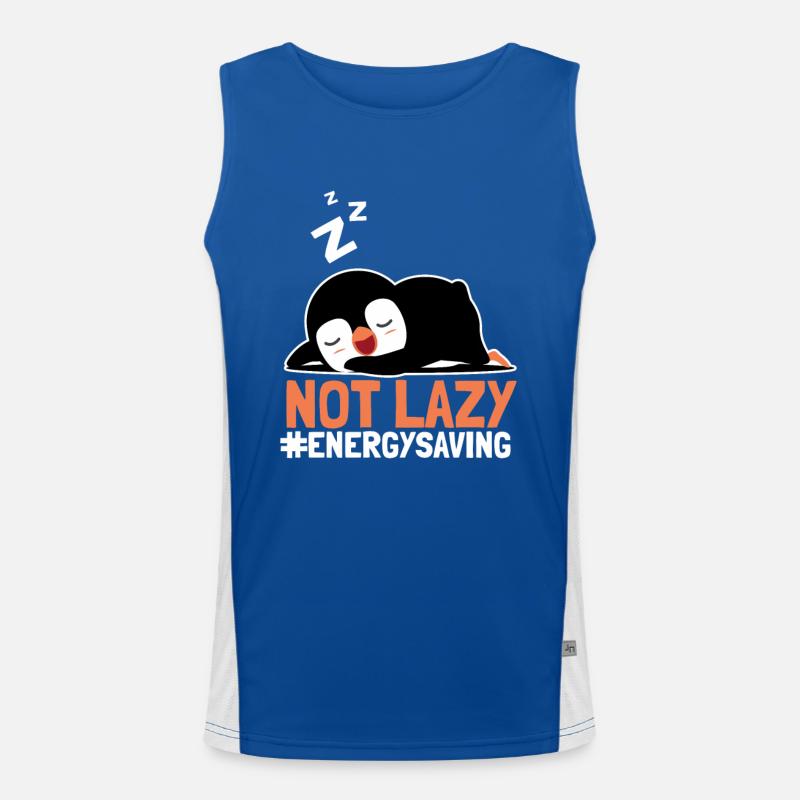 Not Lazy Energysaving Seevogel Königspinguin Funktionelles Kontrast-Tank Top für Männer 