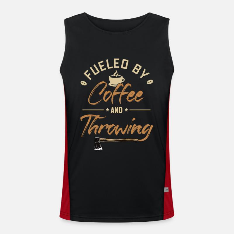 Fueled by Coffee and Axe Throwing Axe Throwing Men's Functional Contrast Tank Top 