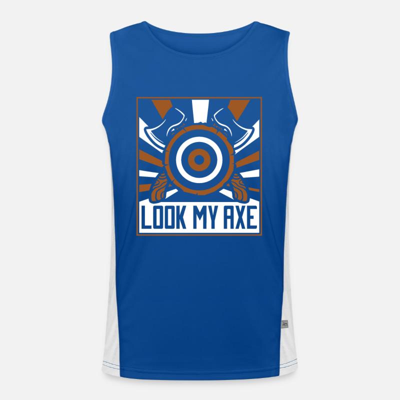 Look My Axe Axe Throwing Competition Game Axe Funktionelles Kontrast-Tank Top für Männer 