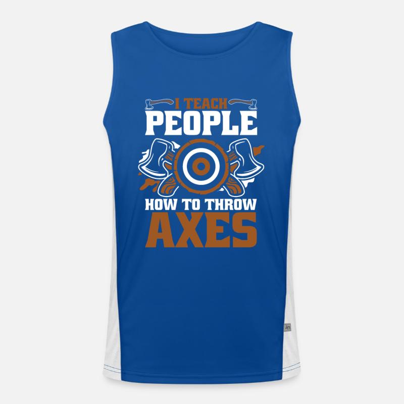Ich bringe den Leuten bei, wie man Äxte wirft Axt Wurfaxt Funktionelles Kontrast-Tank Top für Männer 