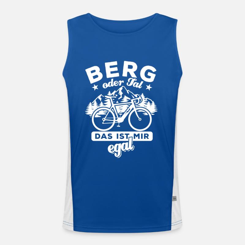E Bike - Berg oder Tal ist mir egal Funktionelles Kontrast-Tank Top für Männer 