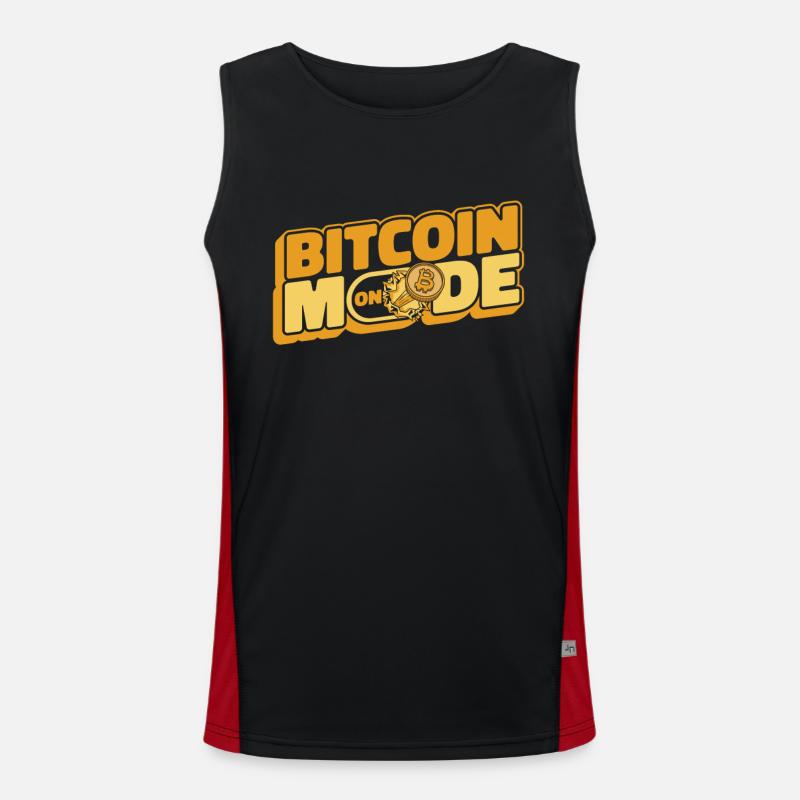 Bitcoin Mode On Blockchain Crypto Kryptowährung Funktionelles Kontrast-Tank Top für Männer 