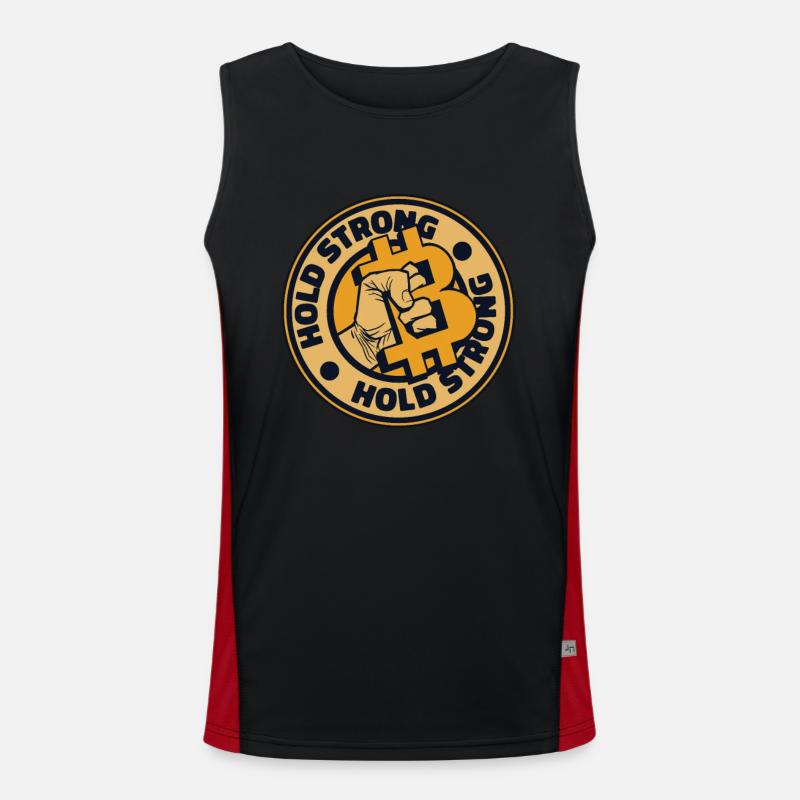 Hold Strong Blockchain Crypto Cryptocurrency Men's Functional Contrast Tank Top 