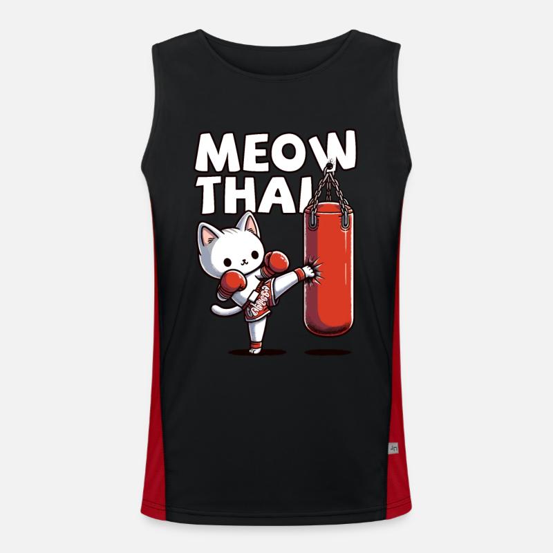 Muay Thaï Boxe, Boxe Thaïlandaise Kickboxing Miaou Thaï Débardeur respirant contrasté Homme 