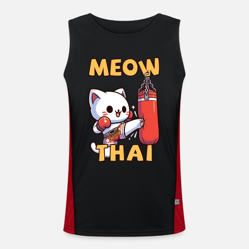 Muay Thaï Boxe, Boxe Thaïlandaise Kickboxing Miaou Thaï Débardeur respirant contrasté Homme 