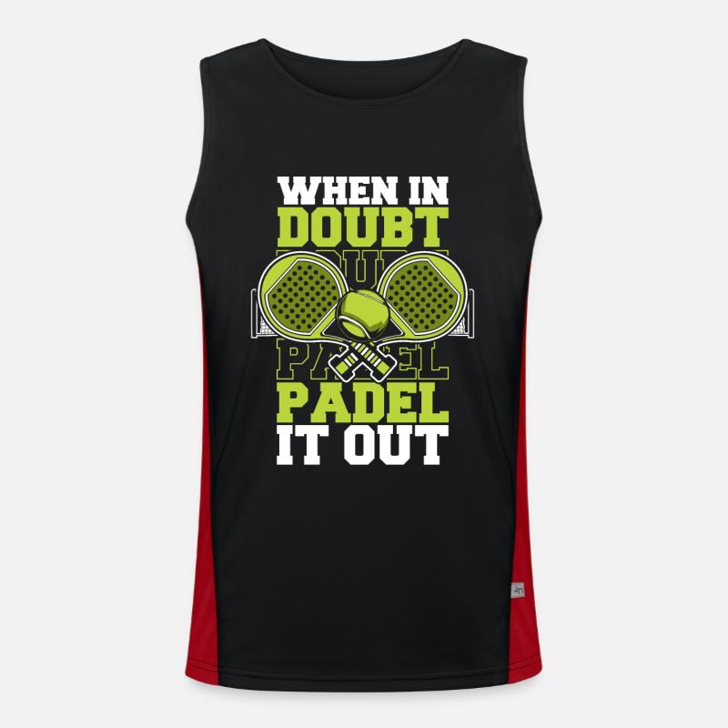 When In Doubt Padel It Out Paddleball Paddle Funktionelles Kontrast-Tank Top für Männer 