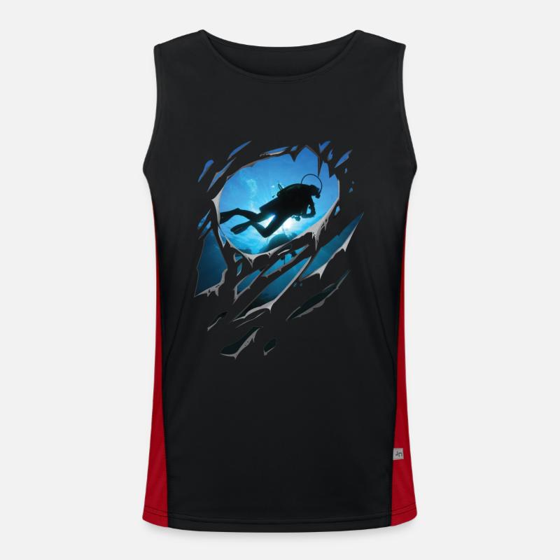 Fissures déchirées de cadeau de plongée Débardeur respirant contrasté Homme 