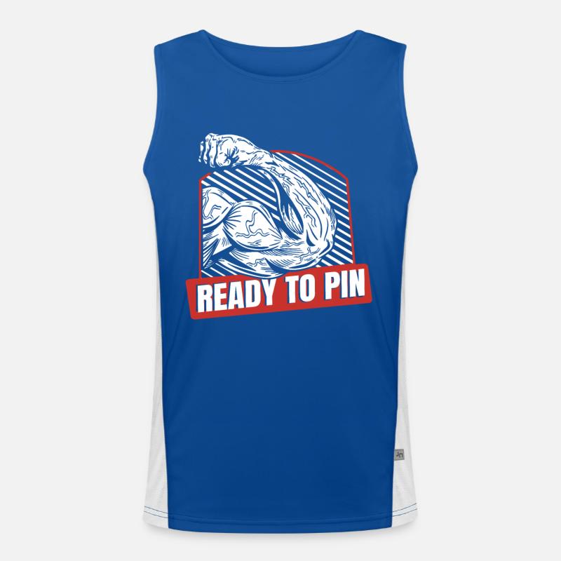 Ready To Pin Hand Wrestling Techniques Trainer Funktionelles Kontrast-Tank Top für Männer 