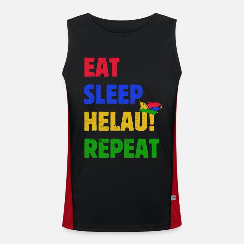 Eat Sleep Helau Repeat - Dicton de carnaval Débardeur respirant contrasté Homme 