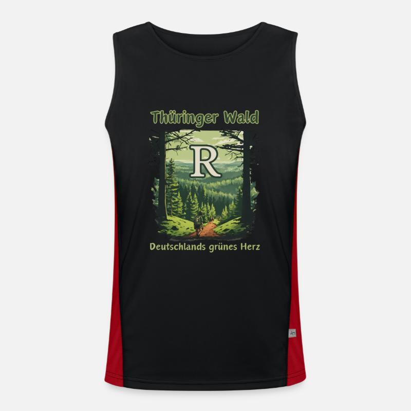 Thuringia-Germany's green heart-Rennsteig Men's Functional Contrast Tank Top 