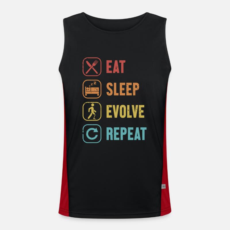 Eat Sleep Evolve Repeat Prosthetic Limb User Leg Men's Functional Contrast Tank Top 