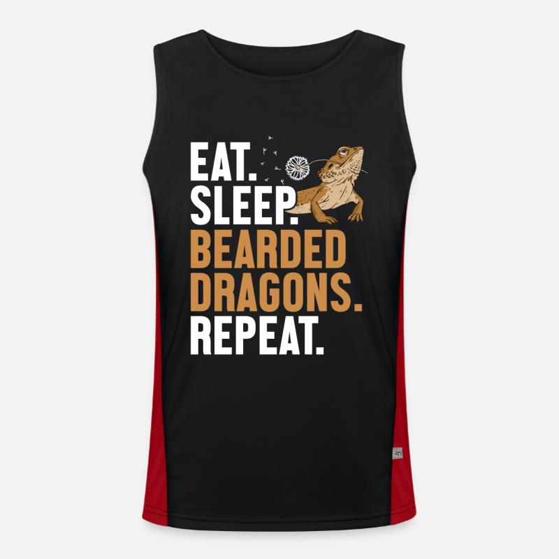 Manger Dormir Dragons Barbus Répéter Pogona Pet Débardeur respirant contrasté Homme 