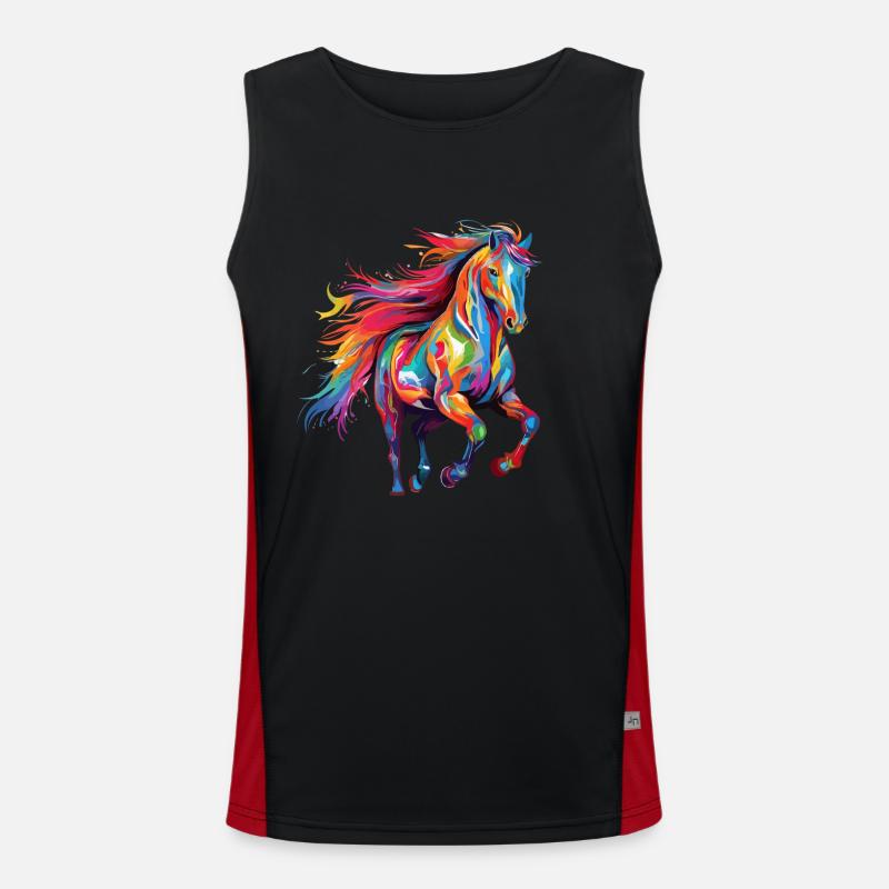 Cheval Couleur Splash Couleur Splash Coloré Débardeur respirant contrasté Homme 