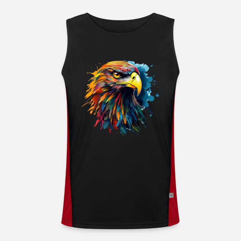 Bunter Steinadler Farbkleckse Farbspritzer Funktionelles Kontrast-Tank Top für Männer 