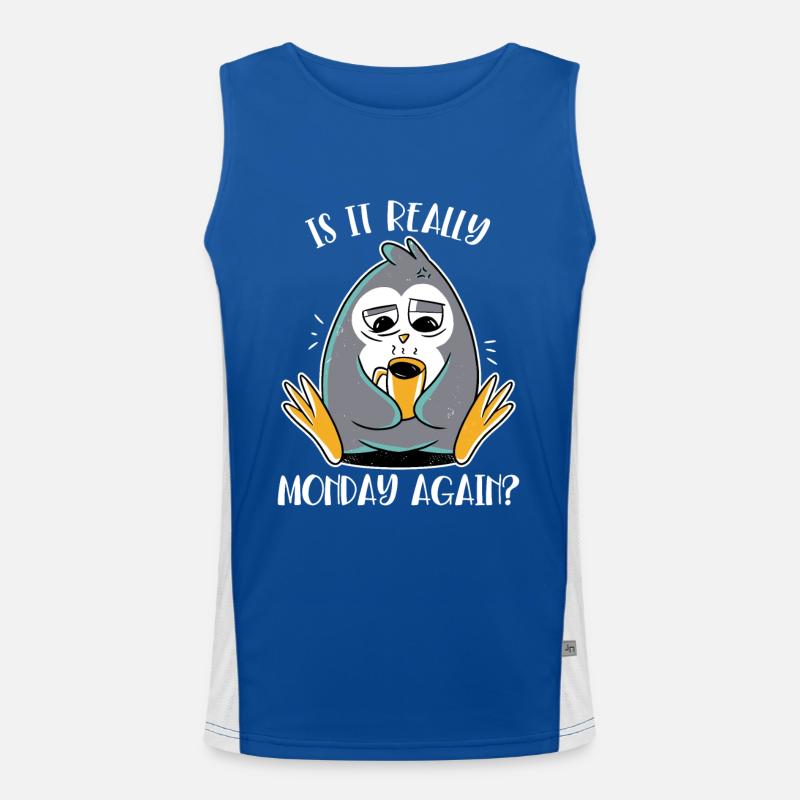 Is It Really Monday Again Seevogel Königspinguin Funktionelles Kontrast-Tank Top für Männer 