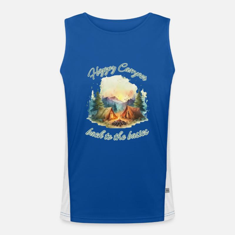 Happy Camper-back to the basics - Tent Camping Men's Functional Contrast Tank Top 