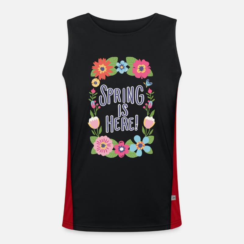 Spring Spring is here Flowers Spring Flowers Men's Functional Contrast Tank Top 