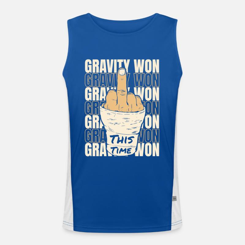Gravity Won Broken Arm Leg Broken Bone Surgeon Men's Functional Contrast Tank Top 