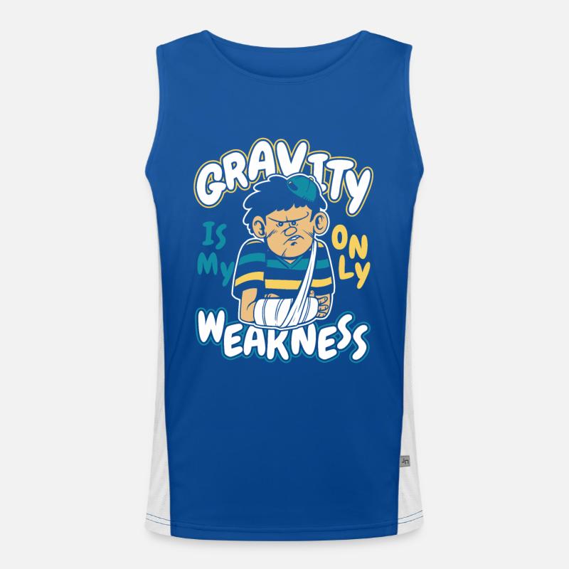 Gravity Is My Only Weakness Broken Finger Bone Men's Functional Contrast Tank Top 