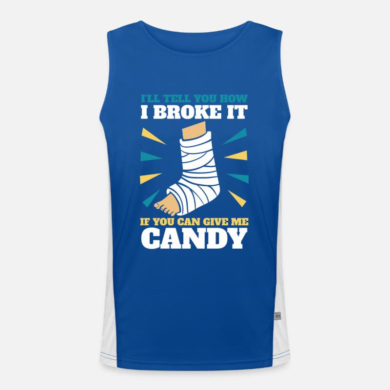 I'll Tell You How I Broke It Broken Bone Bone Men's Functional Contrast Tank Top 