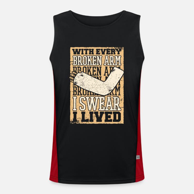 With Every Broken Arm I Swear I Lived Surgeon Men's Functional Contrast Tank Top 