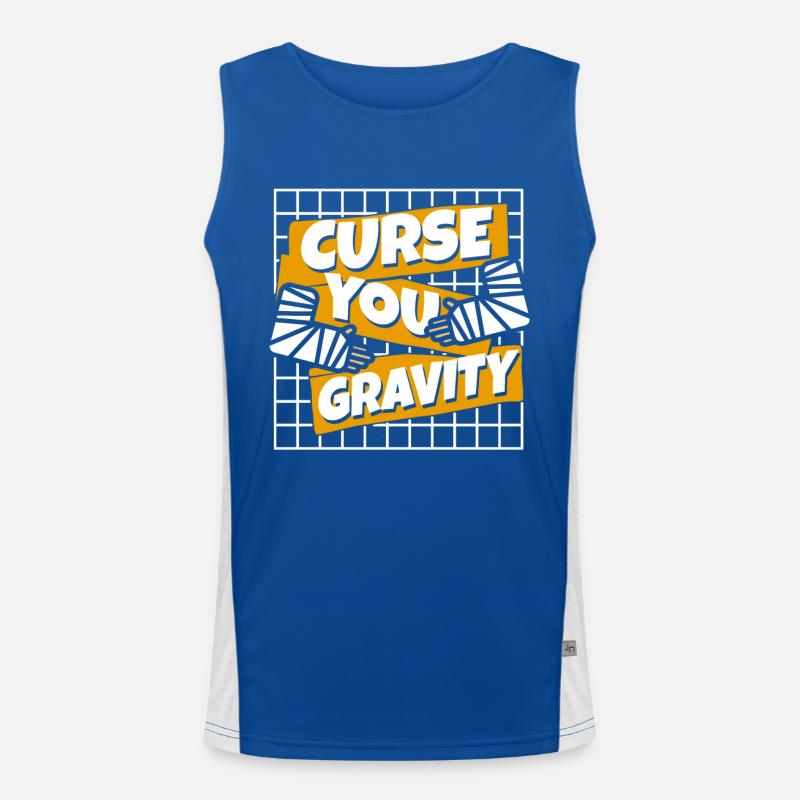 Curse You Gravity Broken Bone Broken Finger Bone Men's Functional Contrast Tank Top 