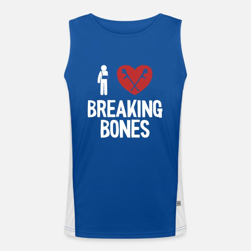 J’aime Breaking Bones Broken Arm Jambe Surgeon Bone Débardeur respirant contrasté Homme 