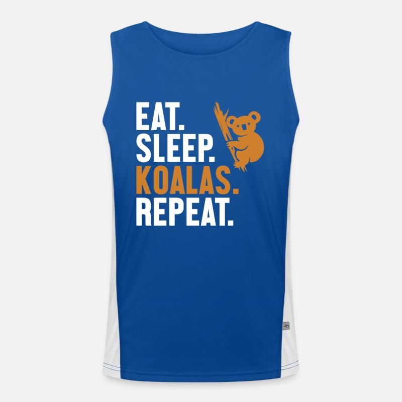 Manger Dormir Koalas Répéter Koalabear Eucalyptus Débardeur respirant contrasté Homme 